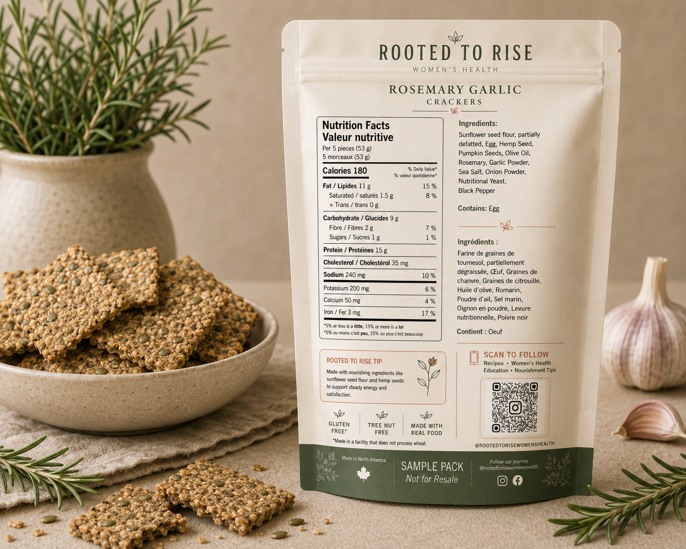 Rosemary Garlic Crackers