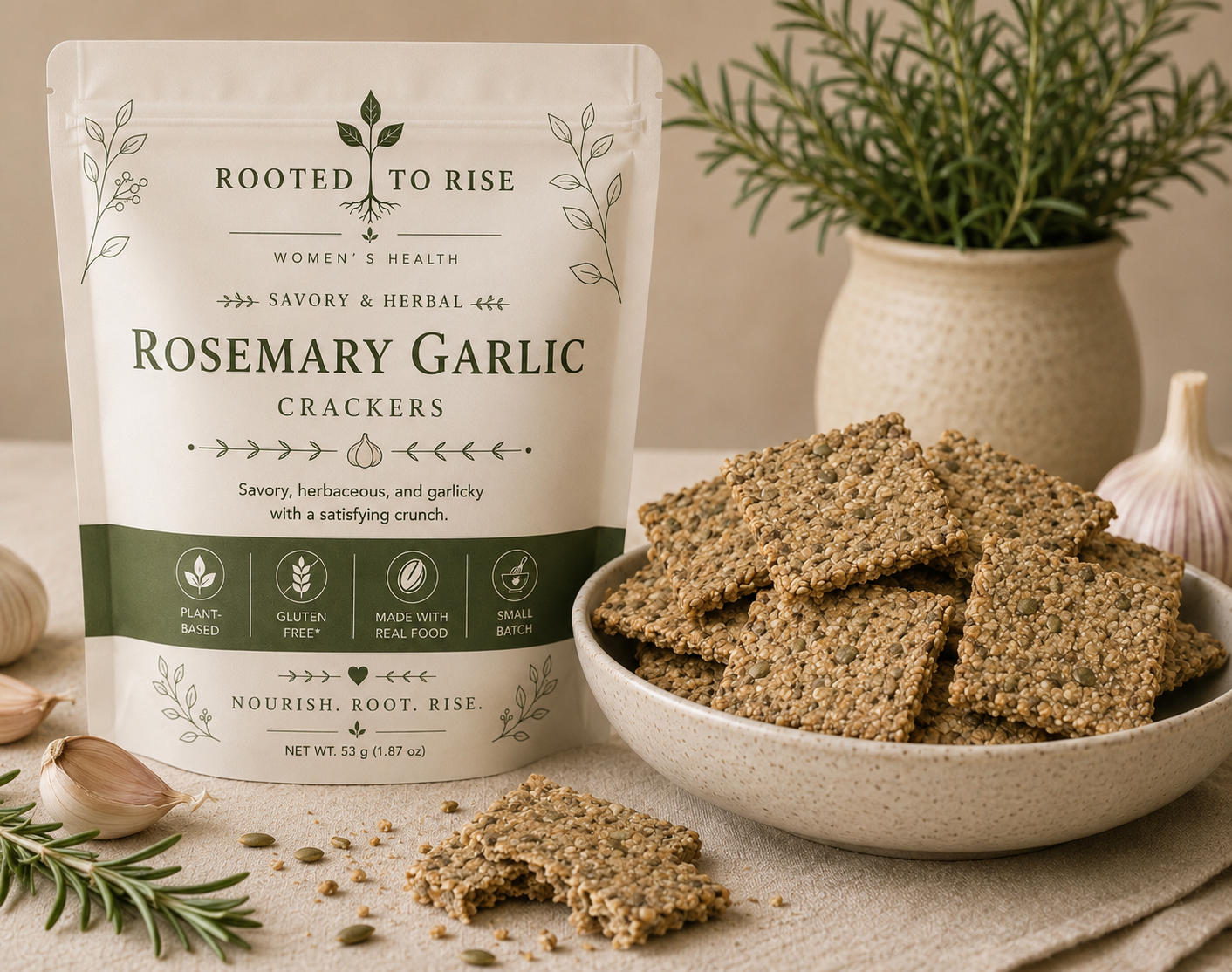 Rosemary Garlic Crackers